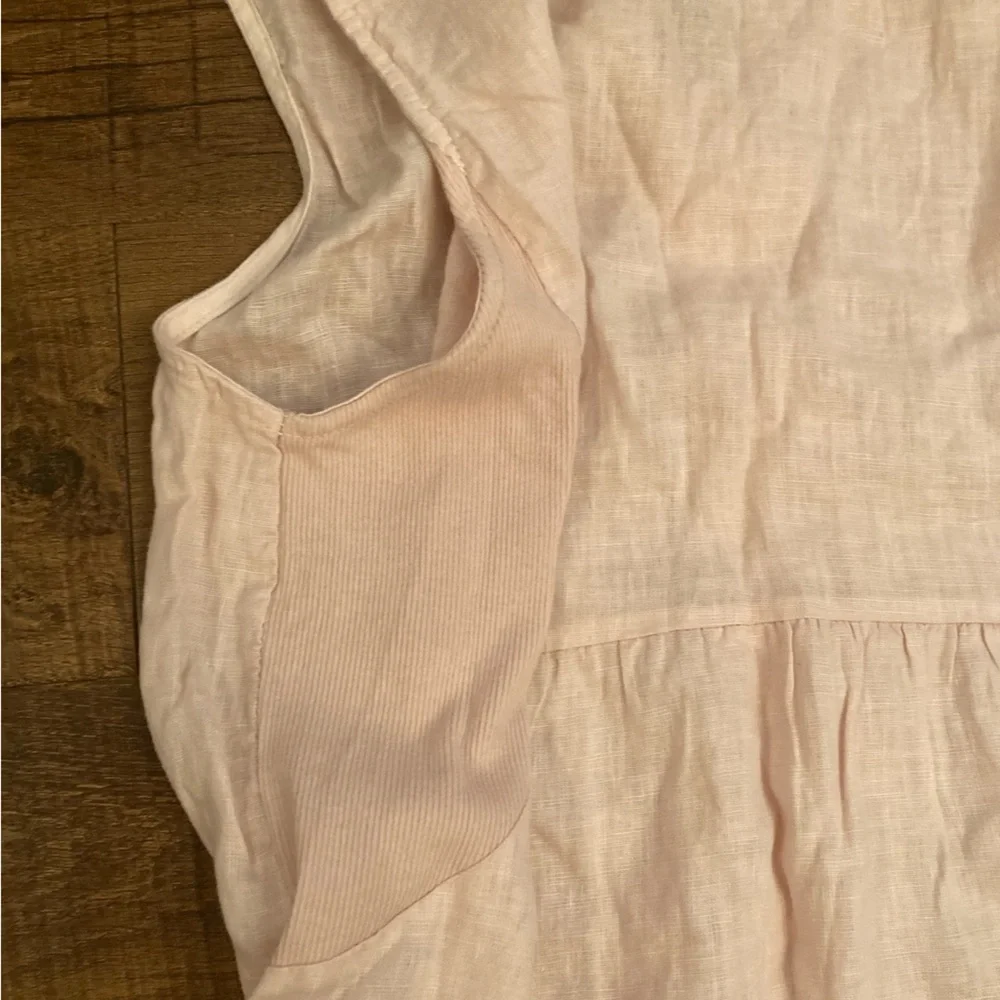Terzo Millennio 100% Linen BlushPink ButtonUp Mini Dress Made in Italy Women’s L - Picture 11 of 13